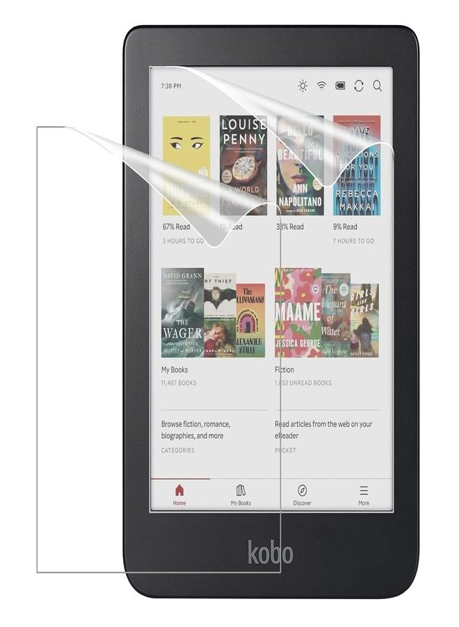MoKo 2-Pack Screen Protector for Kobo Clara 6" 2024, Anti-Glare Premium PET Protective Film Full-Coverage Matte Screen Protector - Image 1